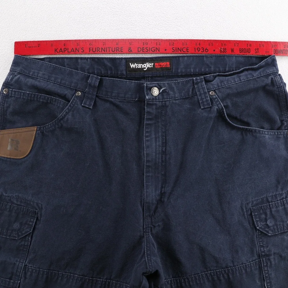Wrangler Riggs‎ Workwear Mens Navy Blue Ranger Cargo Pants 3W060NY 40x35 Cotton